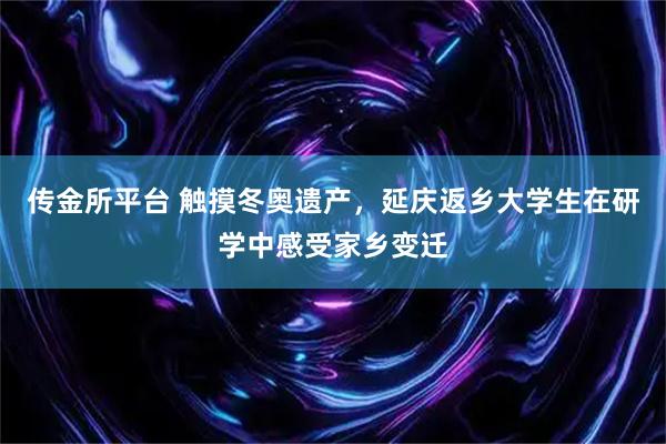 传金所平台 触摸冬奥遗产，延庆返乡大学生在研学中感受家乡变迁